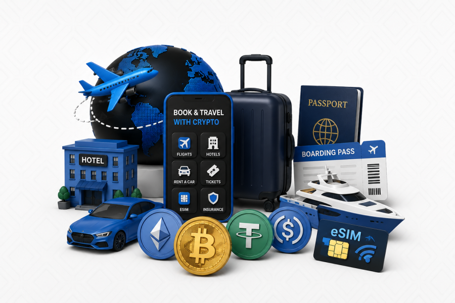 Travel With Crypto: Book Hotels, Flights, Car Rentals and eSIMs Using ...