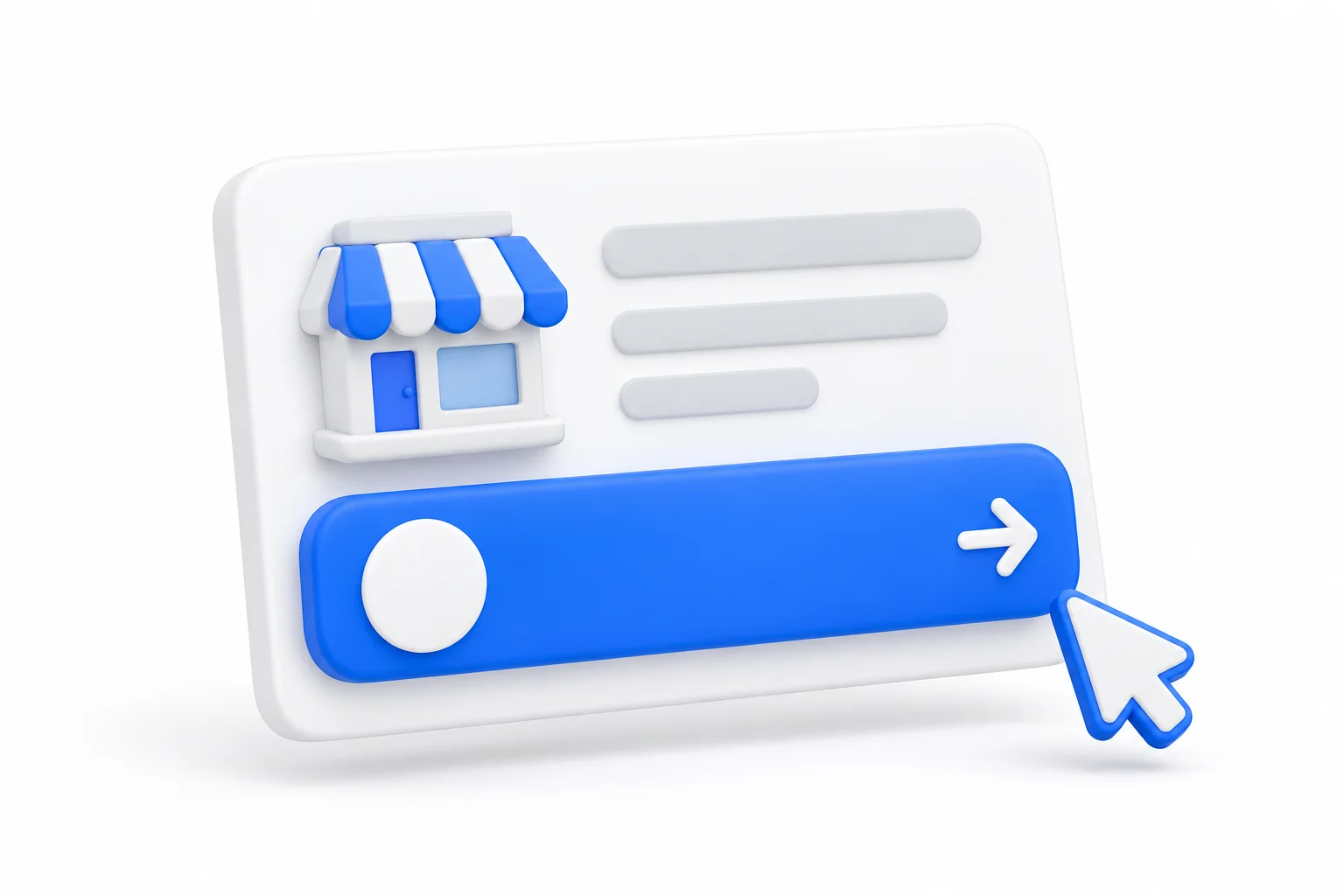 Botón promocional azul en una tarjeta comercial de Cryptwerk