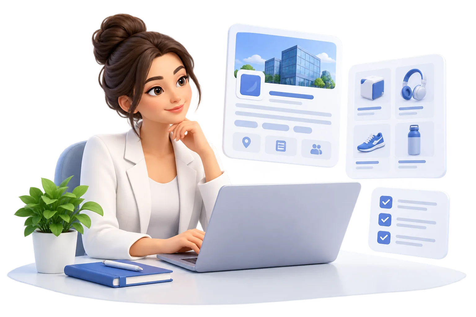 Un gestor de Cryptwerk revisa un perfil de empresa y un catálogo de productos