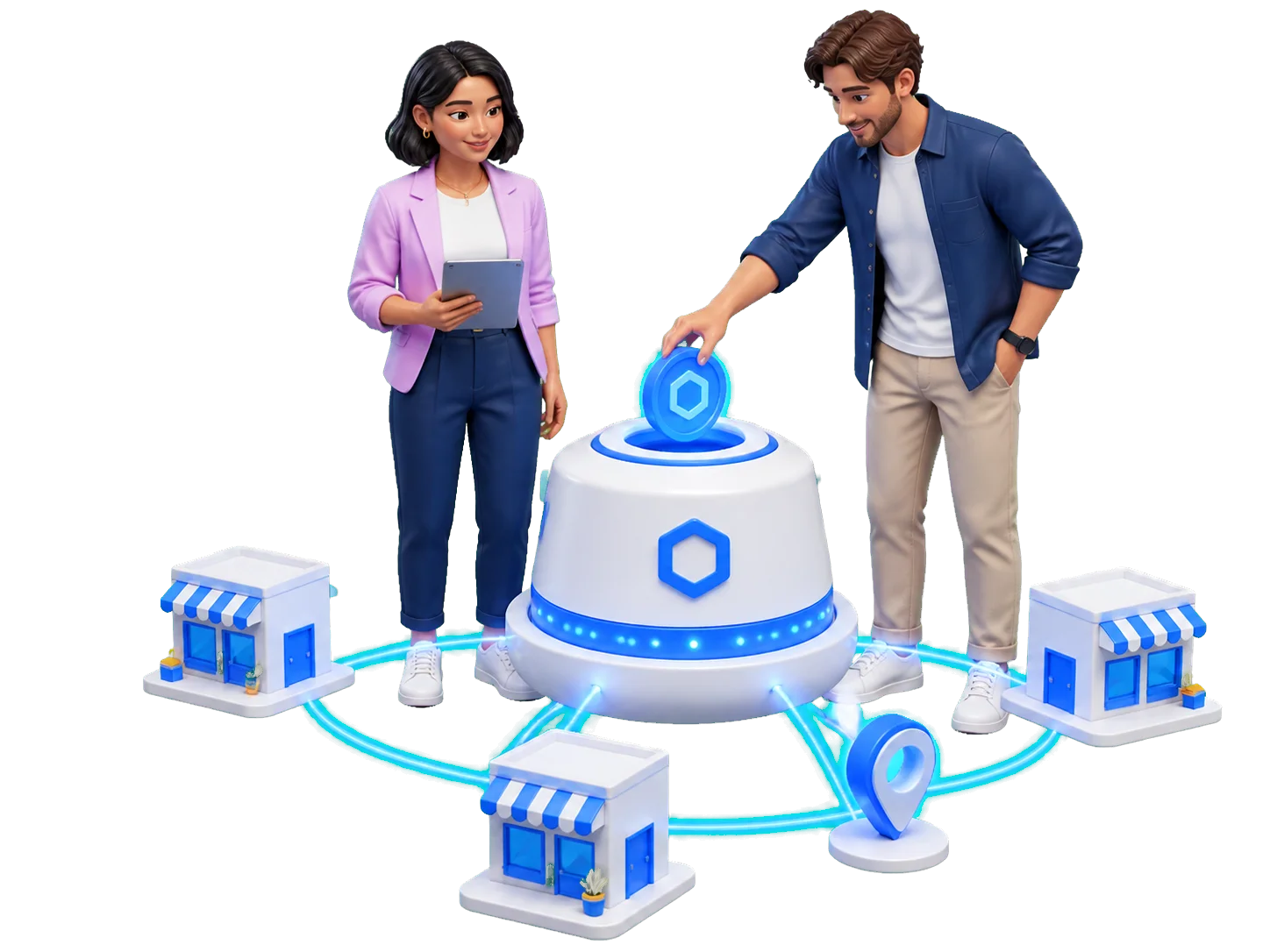Coin project founders connecting their asset with crypto-ready merchants