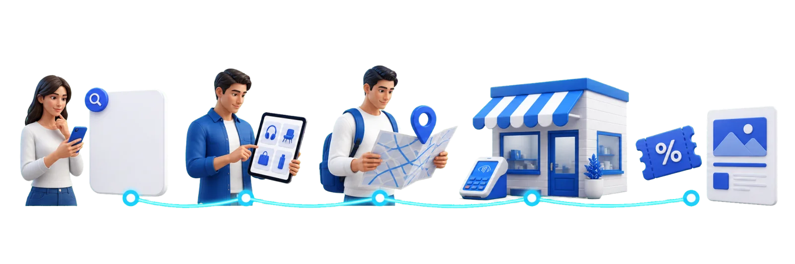 Crypto holder journey from merchant search to products, map, offers and media