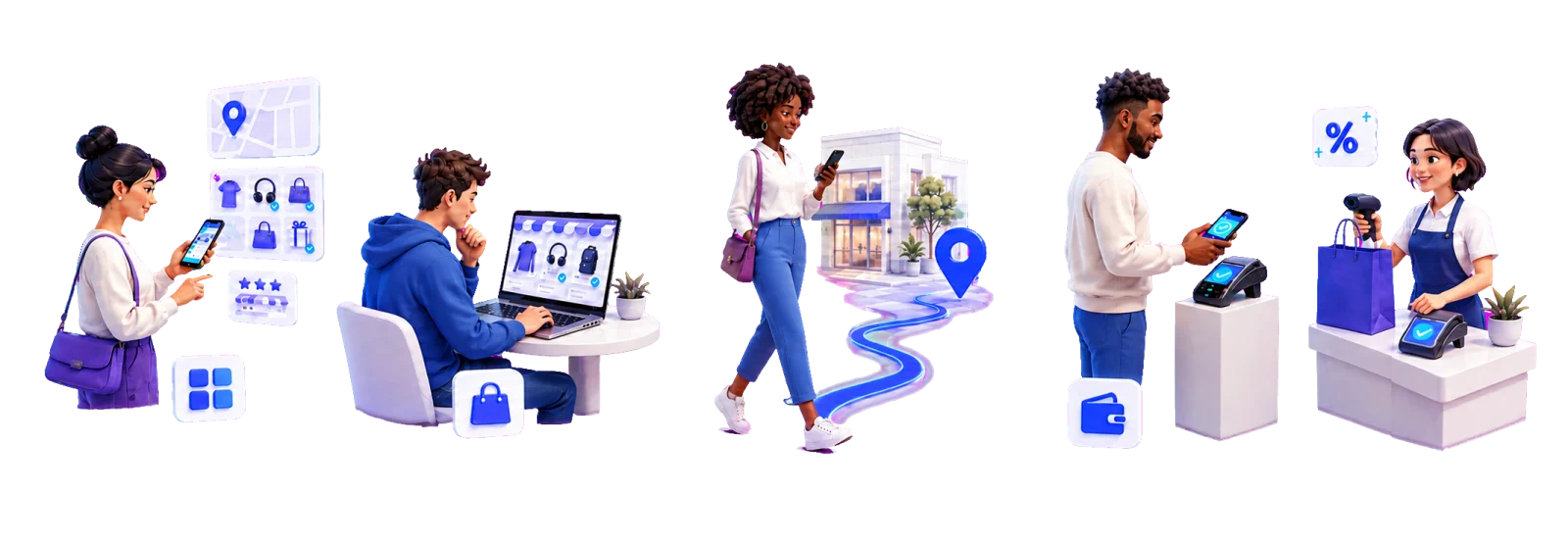 A crypto customer journey from online discovery to local shopping