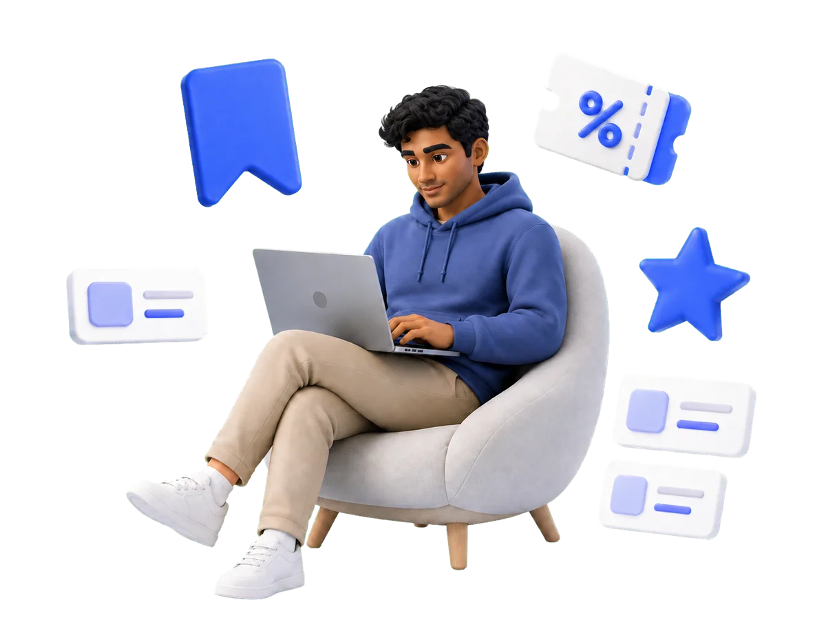 Crypto user organizing bookmarks, offers and reviews